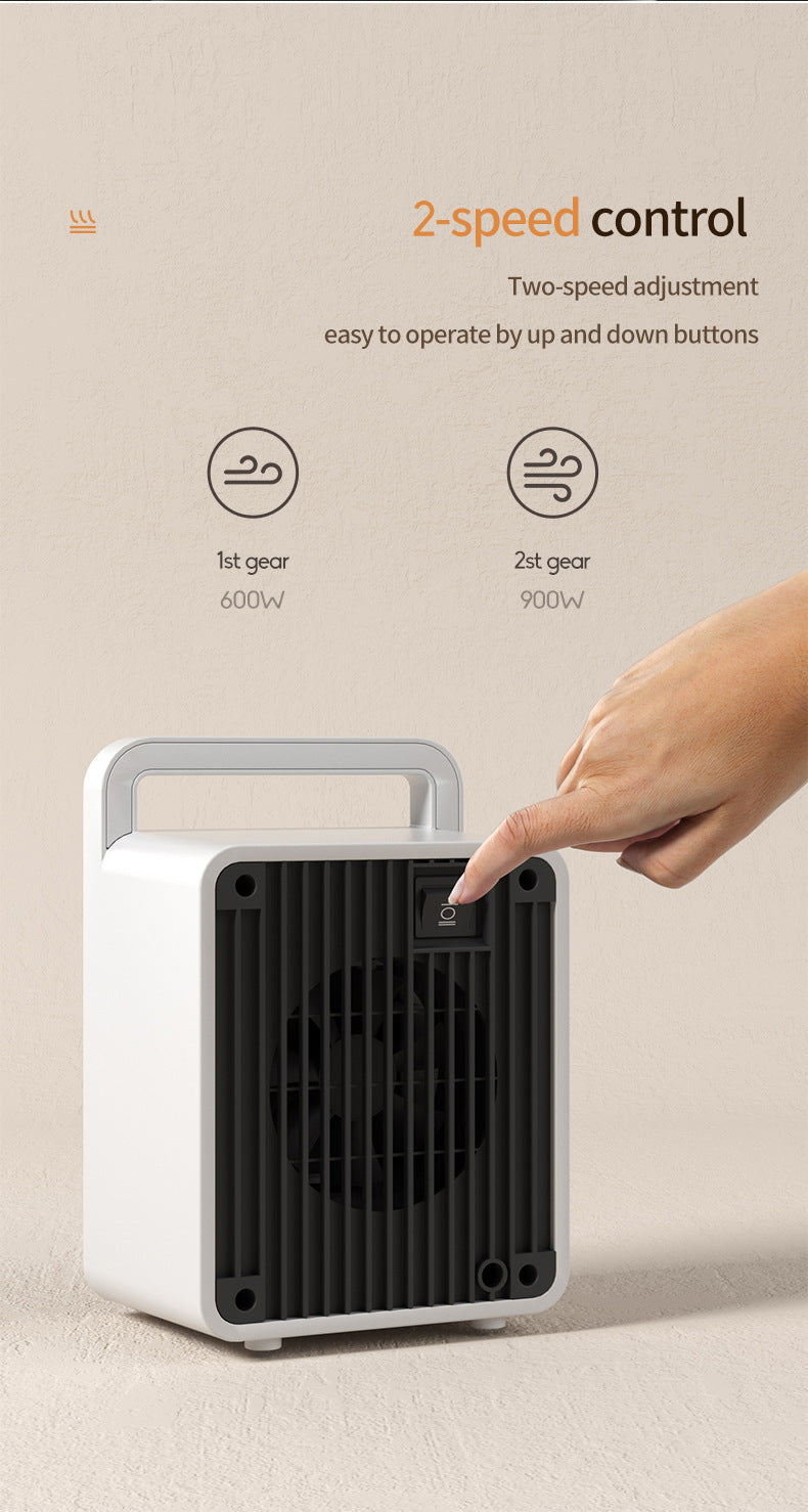 White Mini Table Heater - with tip-over and overheating protection, suitable for office and home 5