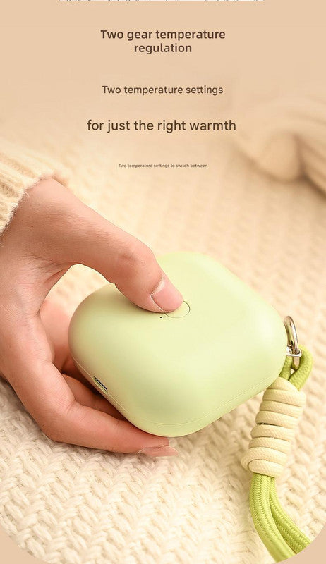 White Cute Block Hand Warmer - Fast Heating Portable Electric Warmer with Lanyard 4