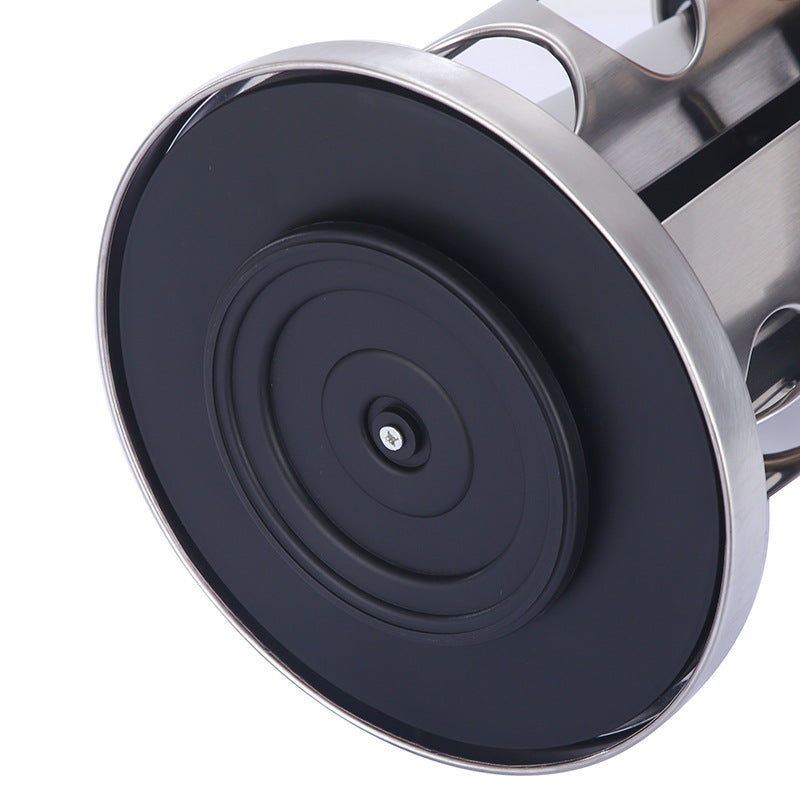 Modern stainless steel round rotating spice rack with 12 empty glass jars (88 ml each) 5