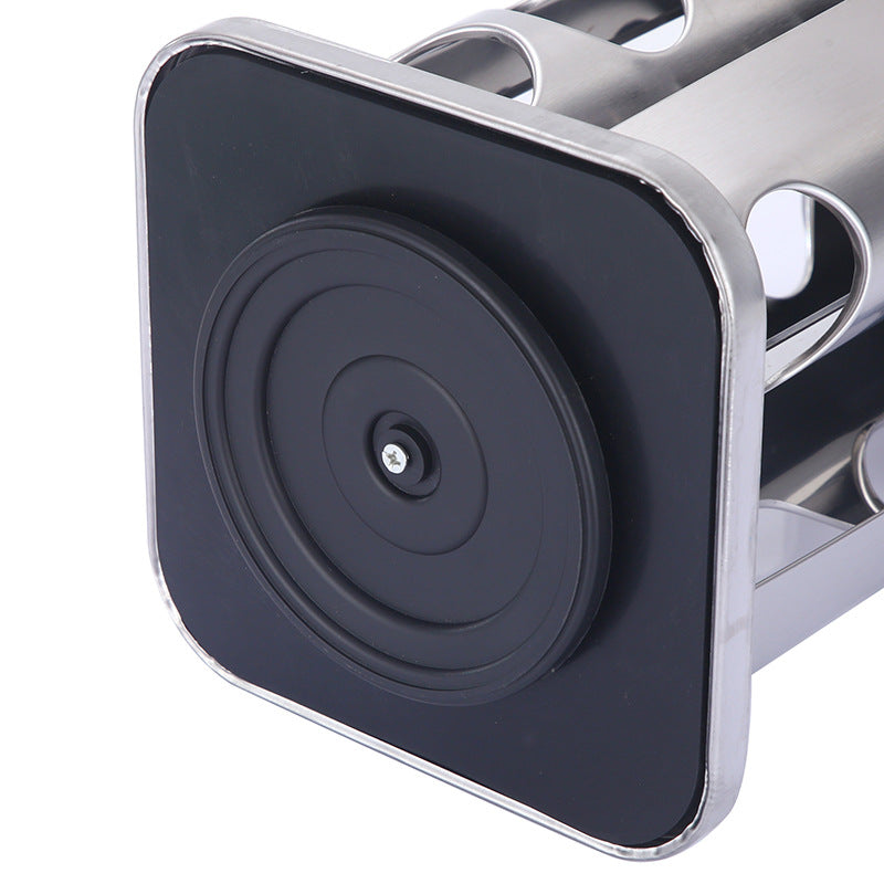 Modern stainless steel rounded corner rotating spice rack with 12 empty glass jars (88 ml each) 5