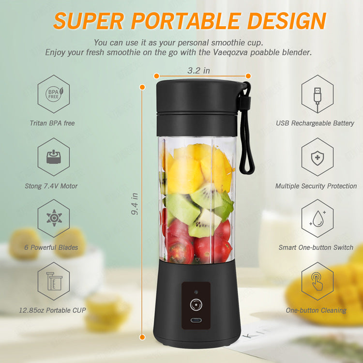 Green Portable Blender USB Rechargeable - Personal Size Smoothie Maker On The Go