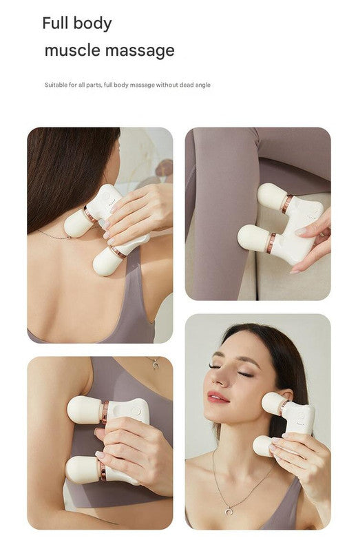 Pink Portable Dual Head Mini Massager - 5 Modes, Quiet Operation, USB-C Rechargeable 7