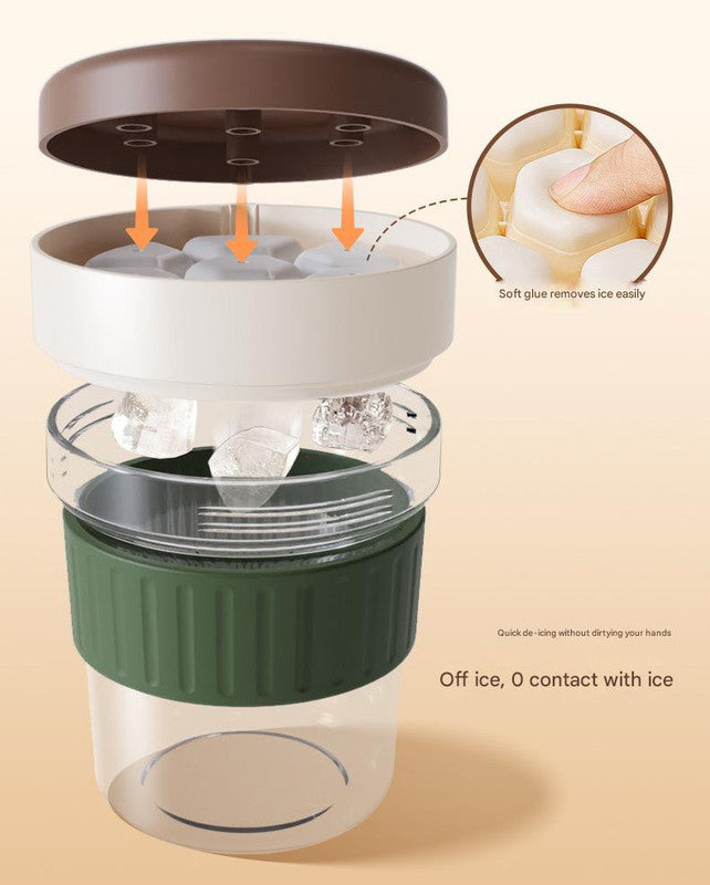 2-in-1 Ice Cube Maker Tumbler - Portable Cup with Integrated Silicone Ice Tray & Lid (1 cup + 1 ice tray) 4
