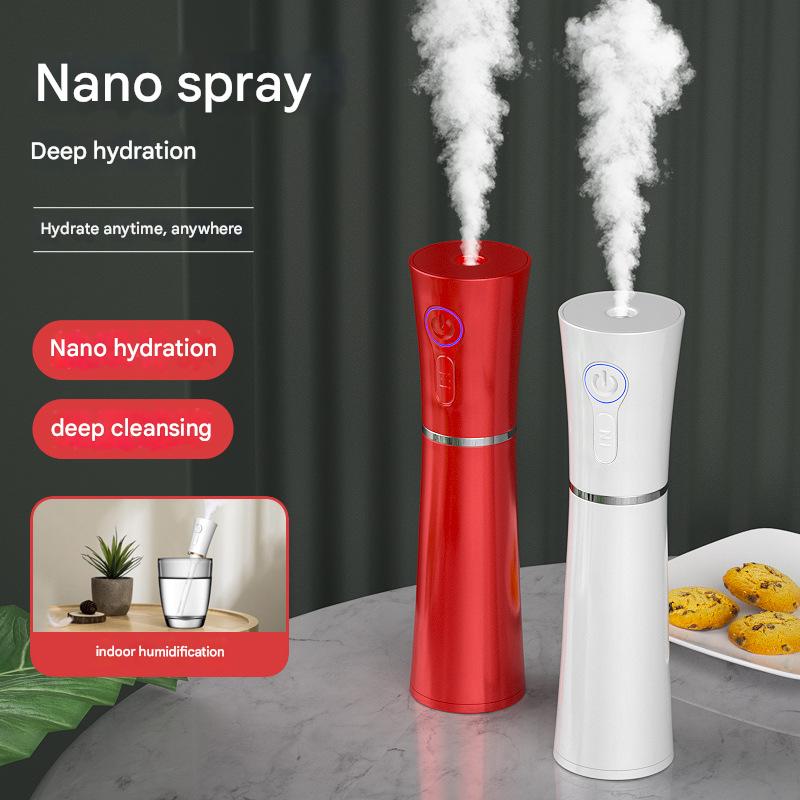 White 2 in 1 Cool Mist Humidifier and Facial Moisturizer - USB Rechargeable Portable Nano Sprayer 5