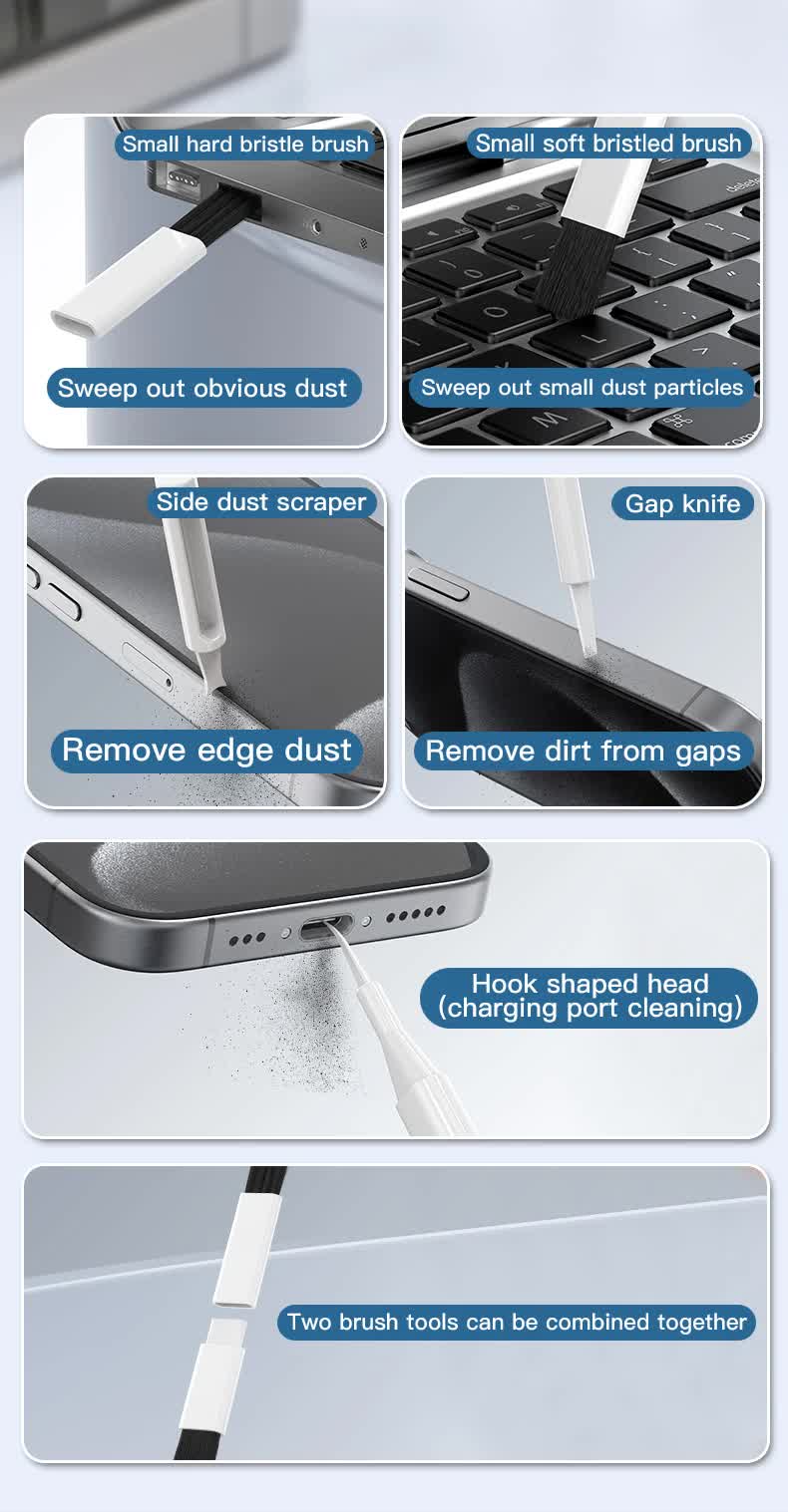 White 22-in-1 Electronics Cleaning Kit - for Keyboards, Airpods, Laptops, Cell Phones, Cameras 5