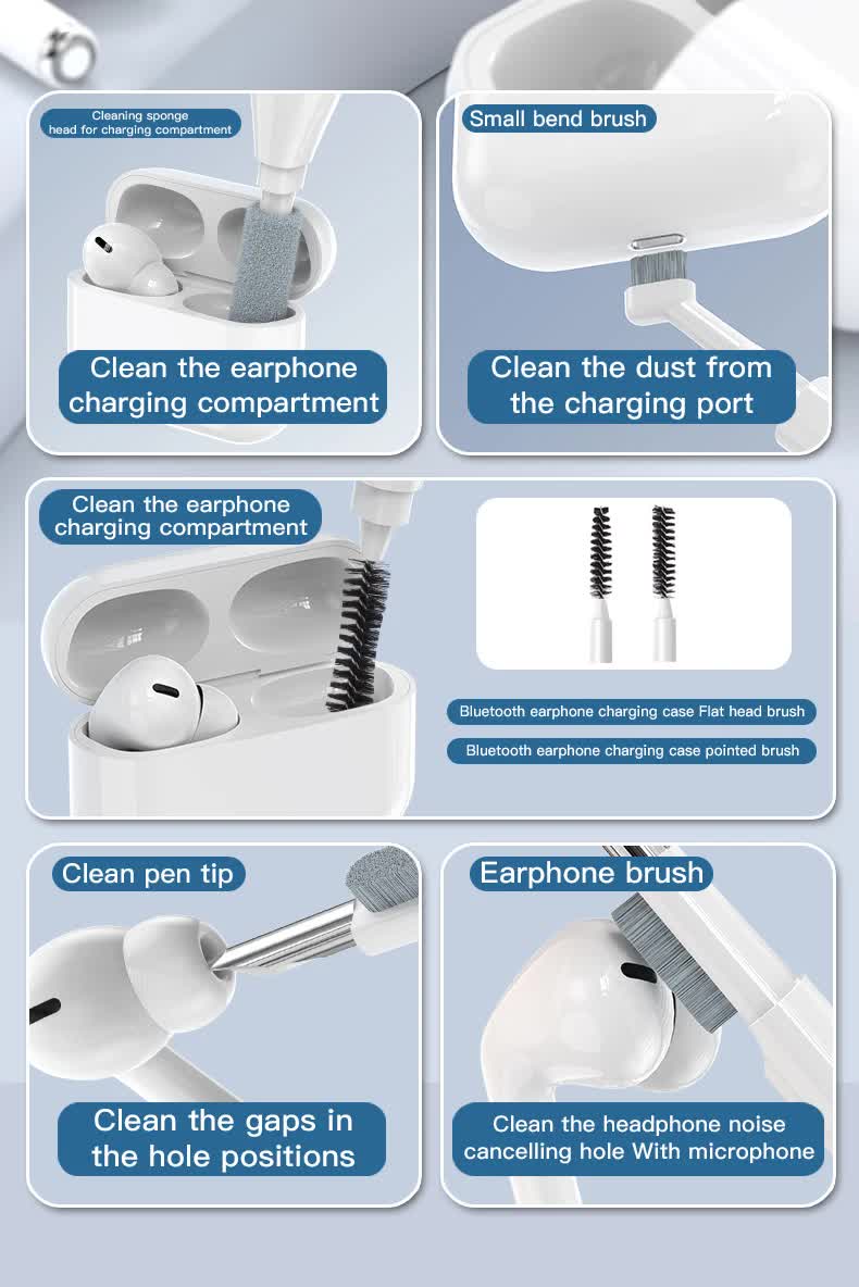 White 22-in-1 Electronics Cleaning Kit - for Keyboards, Airpods, Laptops, Cell Phones, Cameras 6