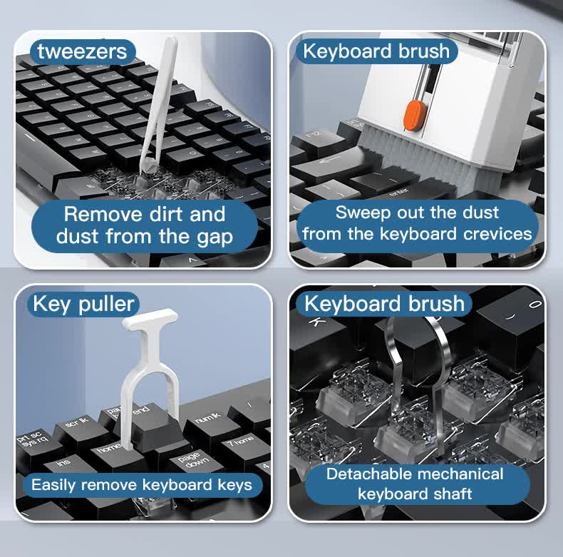 White 22-in-1 Electronics Cleaning Kit - for Keyboards, Airpods, Laptops, Cell Phones, Cameras 7