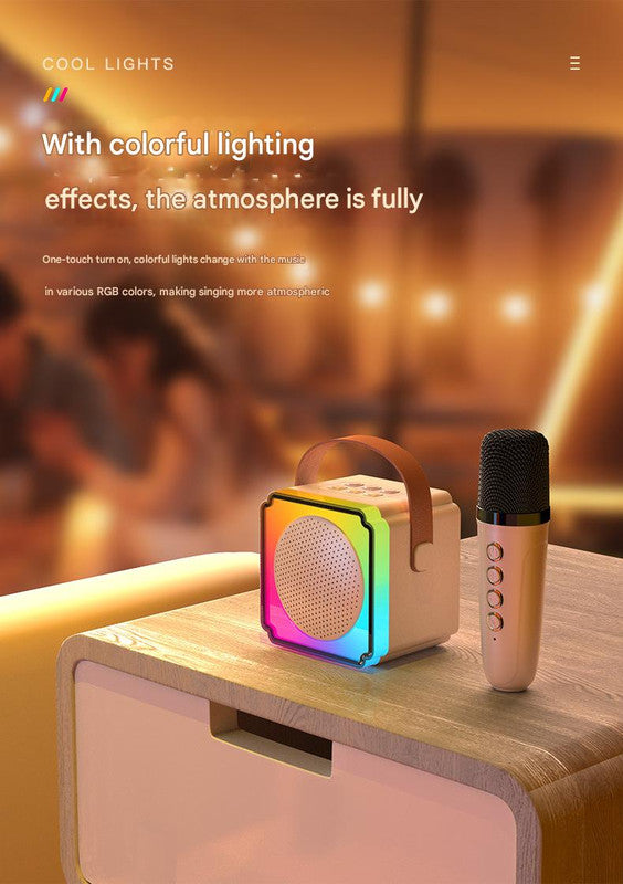 Blue Fun Portable Party Speaker - Karaoke Machine with Two Wireless Microphones and Voice Effects 3