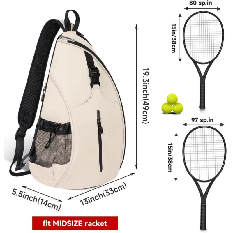 Pink Tennis Pickleball Sling Bag - Crossbody Racket Backpack for Men & Women (33x14x49cm)