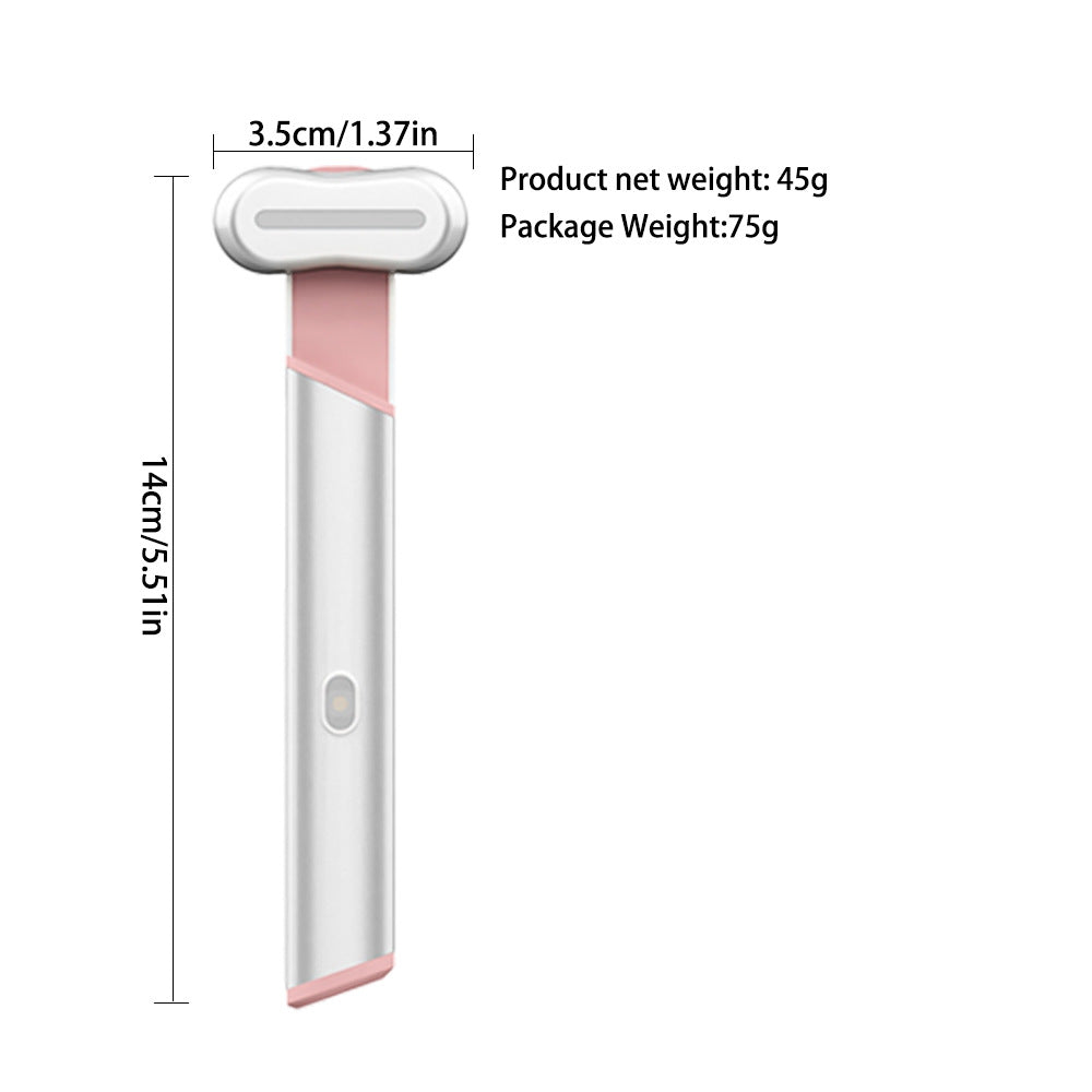 Rose Gold Electric Eye Massager Pen with Red & Blue Light Therapy - Heated Vibration Wand 6