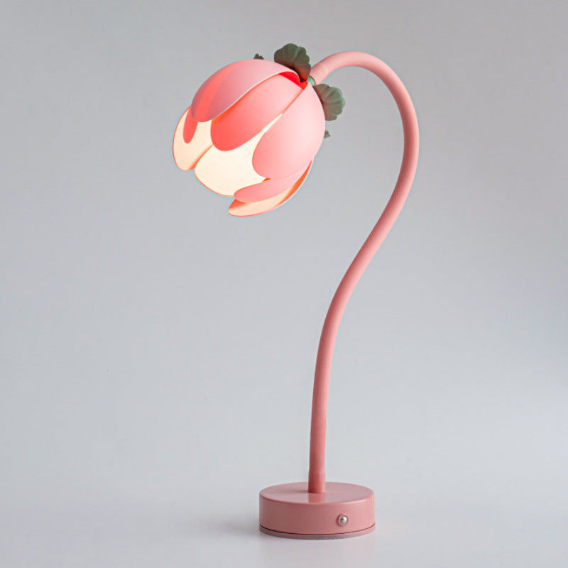 Pink LED Tulip Desk Lamp - Flexible Gooseneck, Decorative Flower Table Light 3