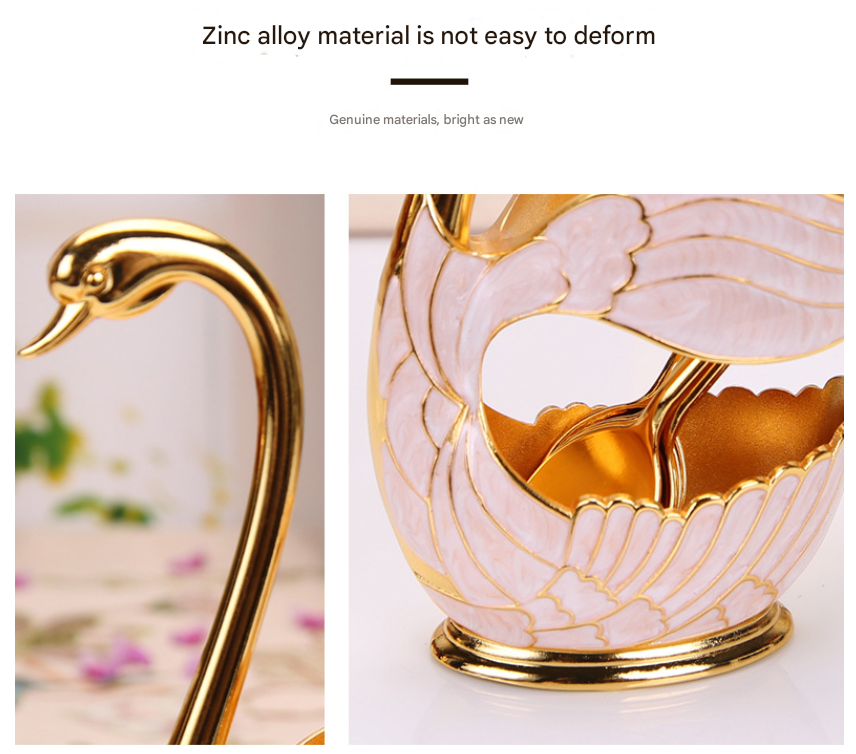 Elegant Swan Base Spoon Holder Set with 6 Coffee/Dessert Spoons(Silver fork) 5