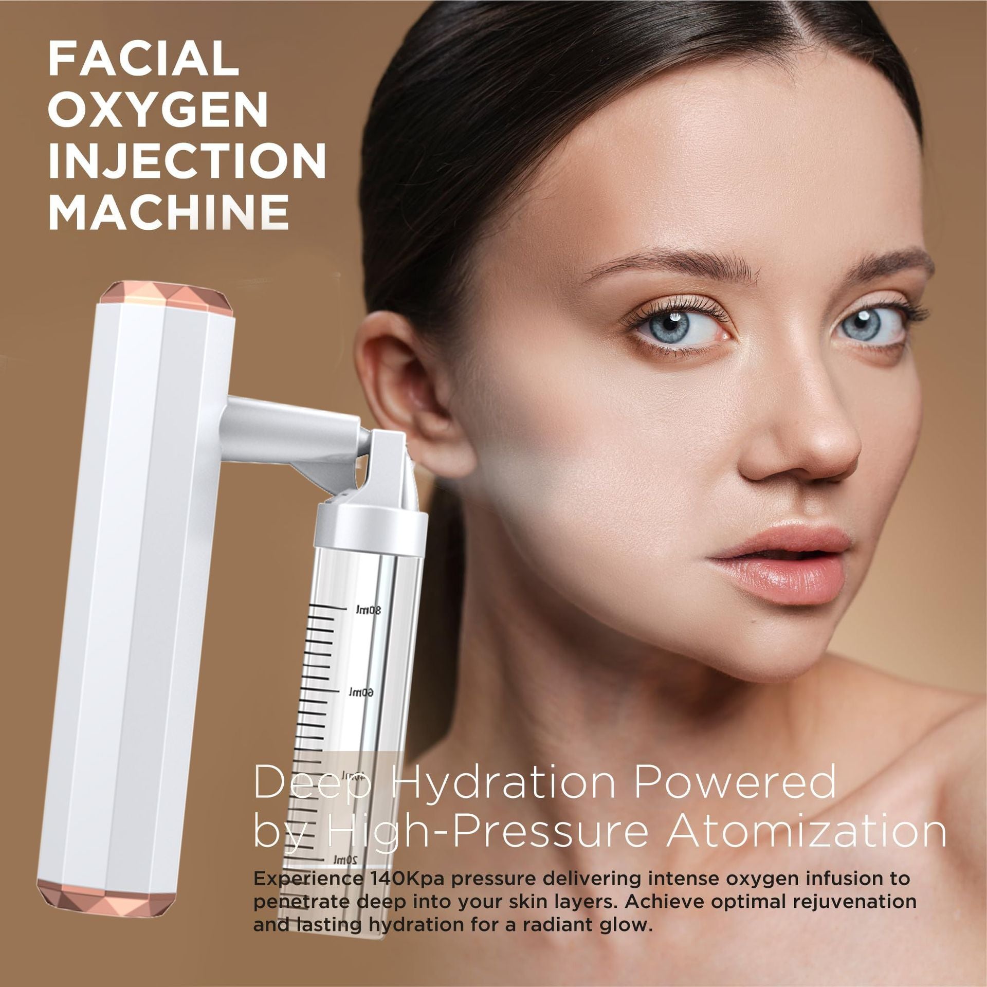 White Rechargeable Facial Oxygen Sprayer - Home Use Nano Mist Beauty Tool 4