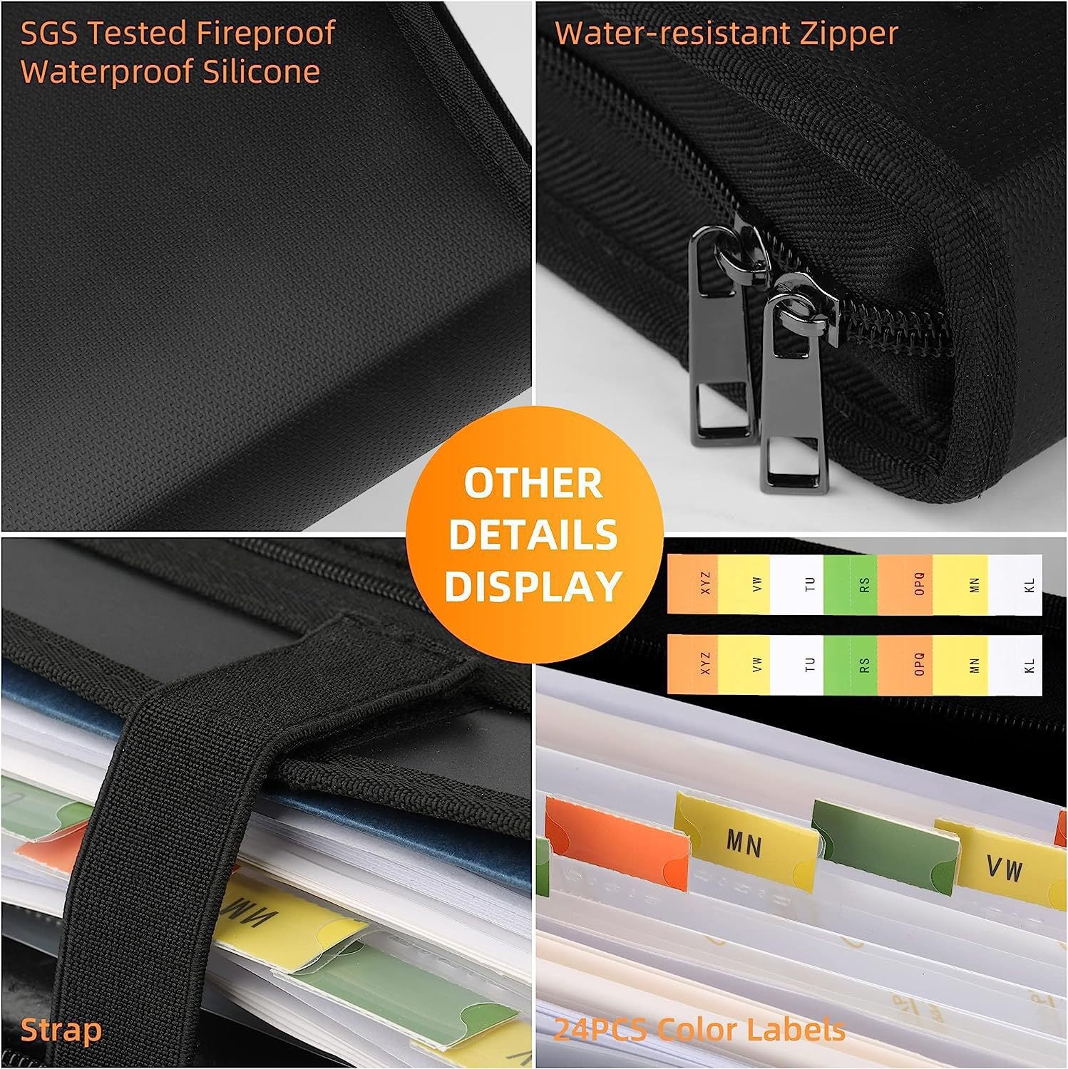 Expanding Accordion File Organizer - Fireproof & Waterproof Document Storage Case 7