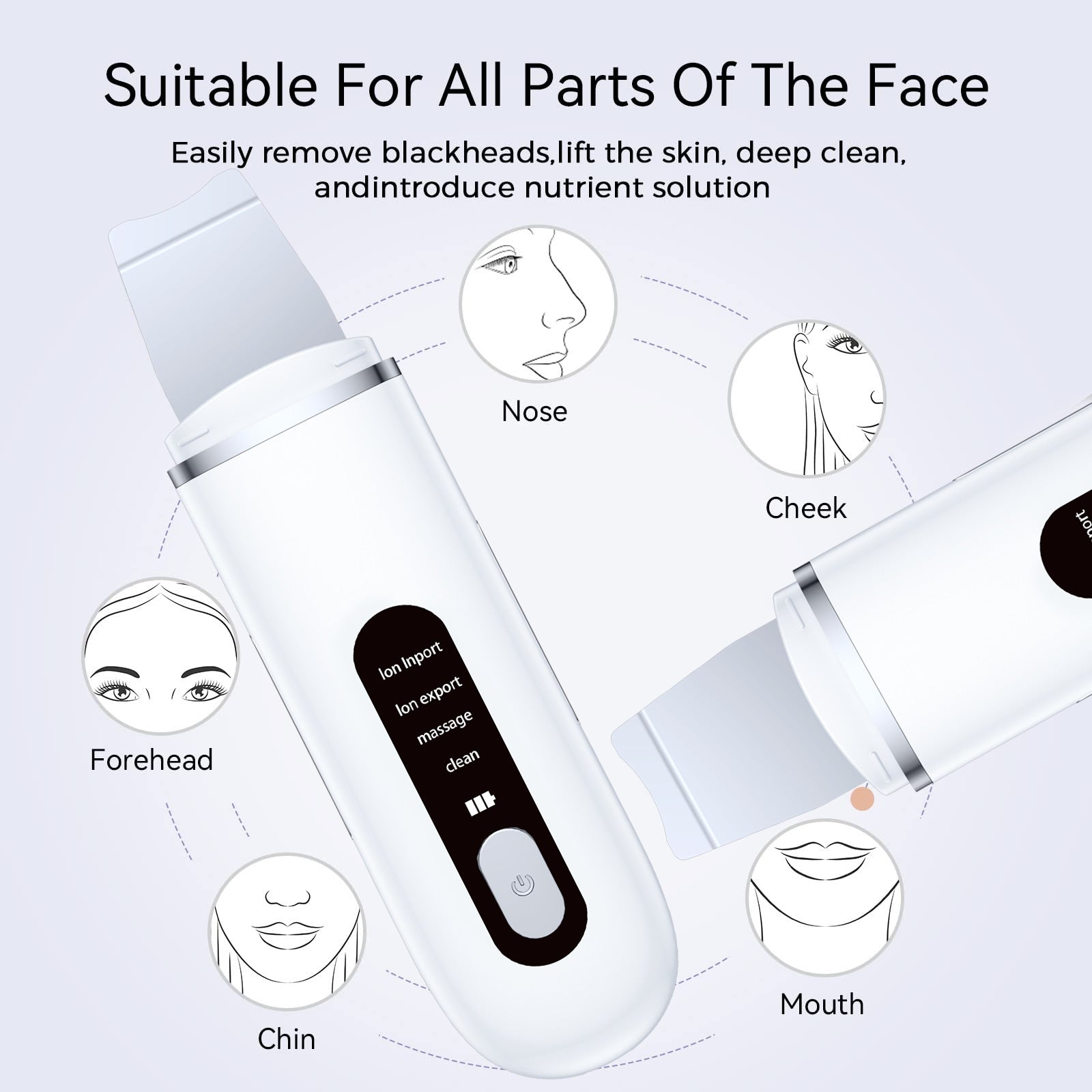 Rechargeable Ultrasonic Facial Spatula - Deep Pore Cleanser & Exfoliator 4