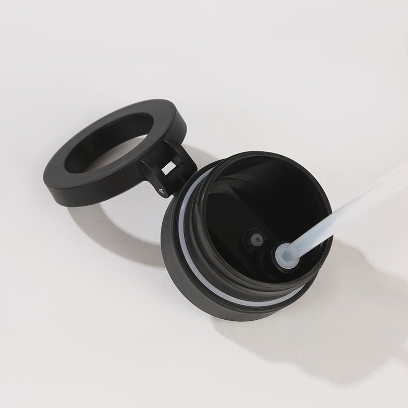 Stainless Steel Insulated Water Bottle with Integrated Magnetic Phone Stand - Orange (24oz)