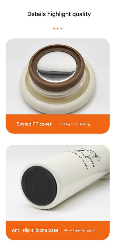 Mini Insulated Coffee Cup - 316 Stainless Steel, Portable & Stylish - Black Kitten (300ml+cup brush) 8