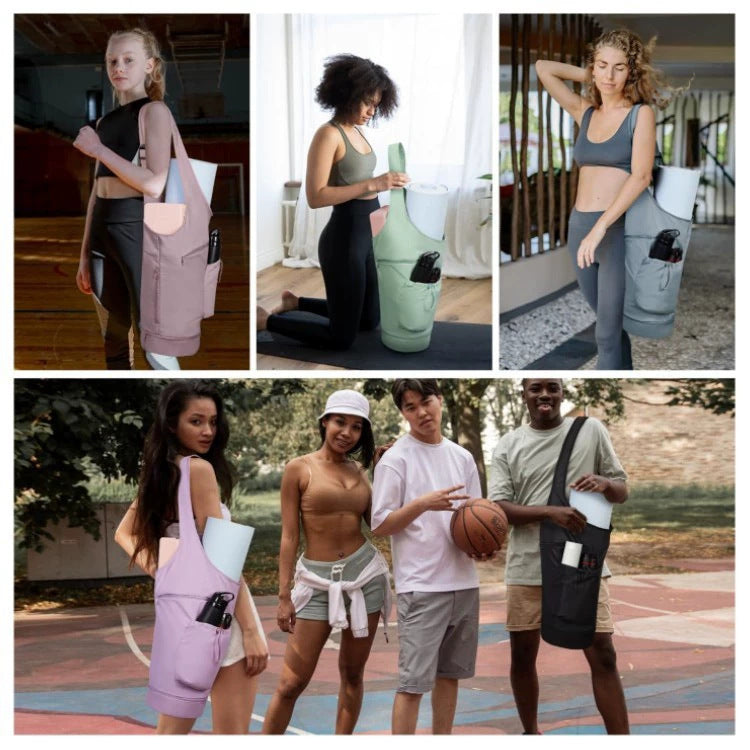 Pink All-in-One Yoga Sling Bag - Fits Mat & Gear, Large Opening, Side Pockets 4