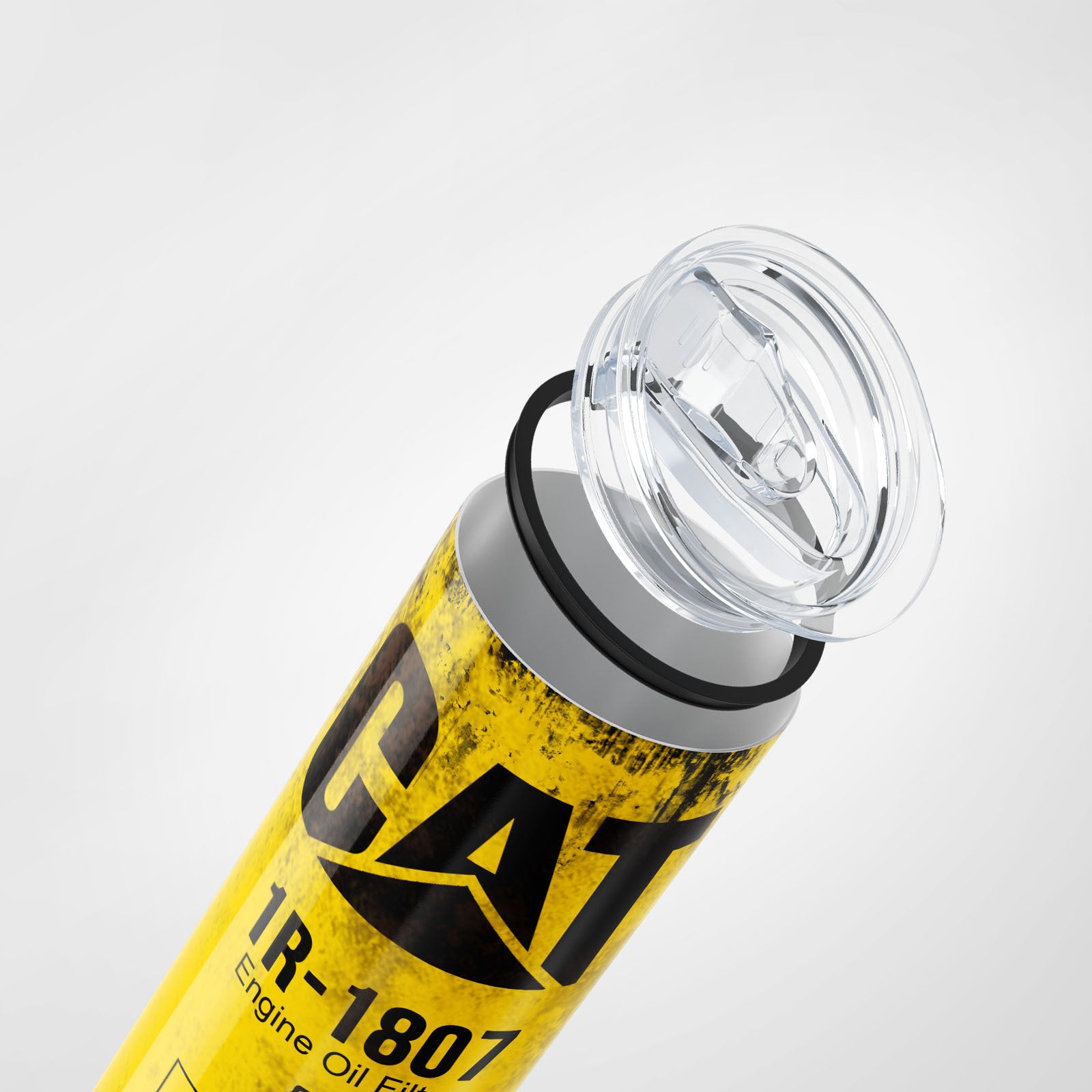 Yellow Skinny Tumbler (591ml) - Fun CAT Oil Filter Replica for Construction Fans 5