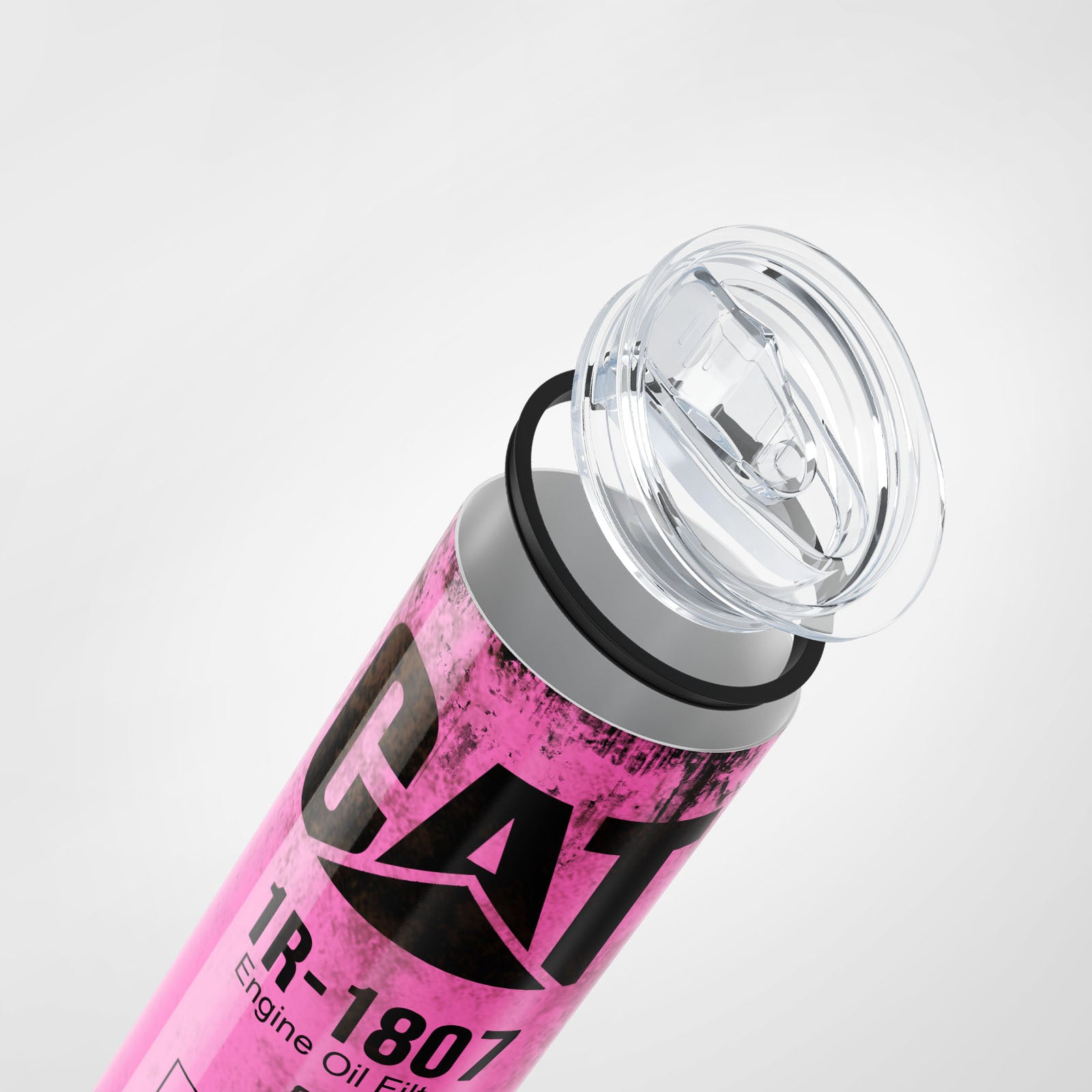 Pink Skinny Tumbler (591ml) - Fun CAT Oil Filter Replica for Construction Fans 4