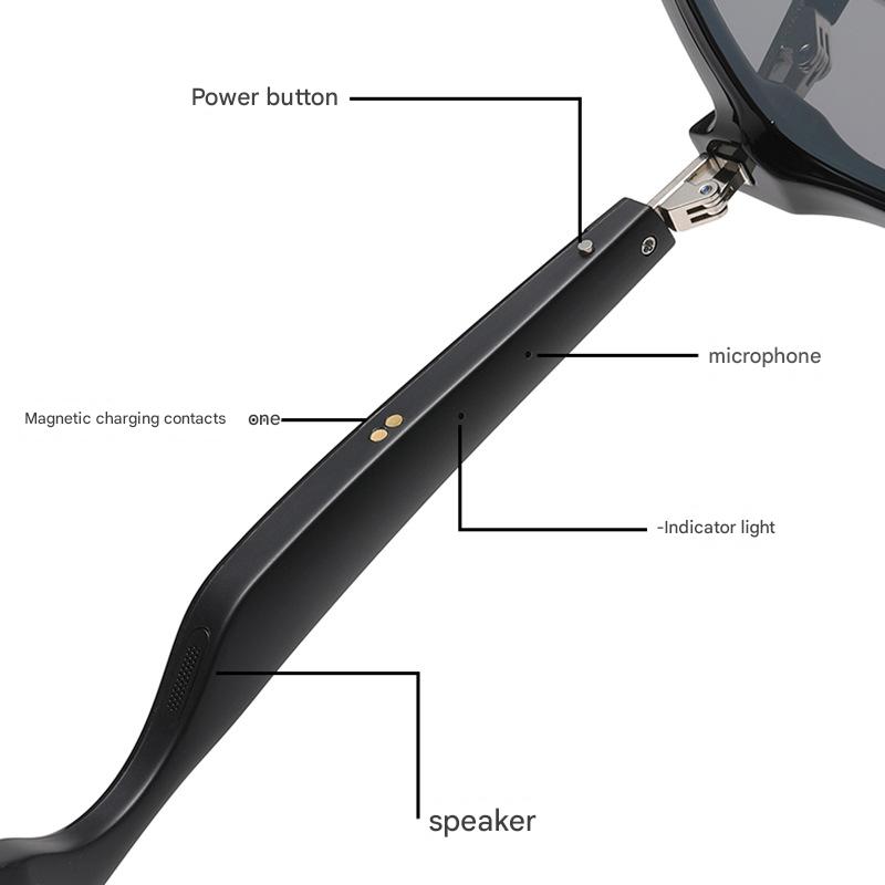 Black Fashion Bluetooth Music Sunglasses - UV Protection Eyewear with Speakers 3