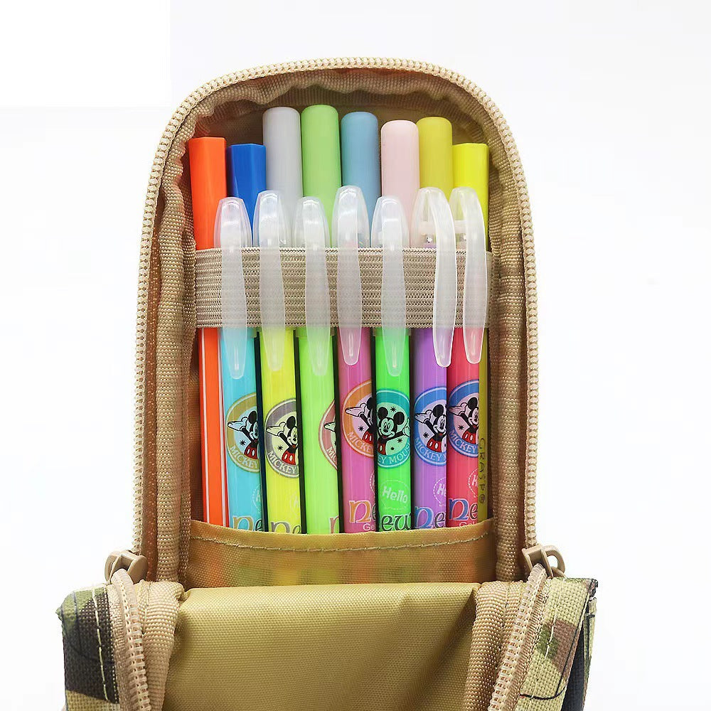 Camouflage Car Shaped Pencil Case - Large Capacity Stationery Organizer Pouch (Jungle camouflage) 3