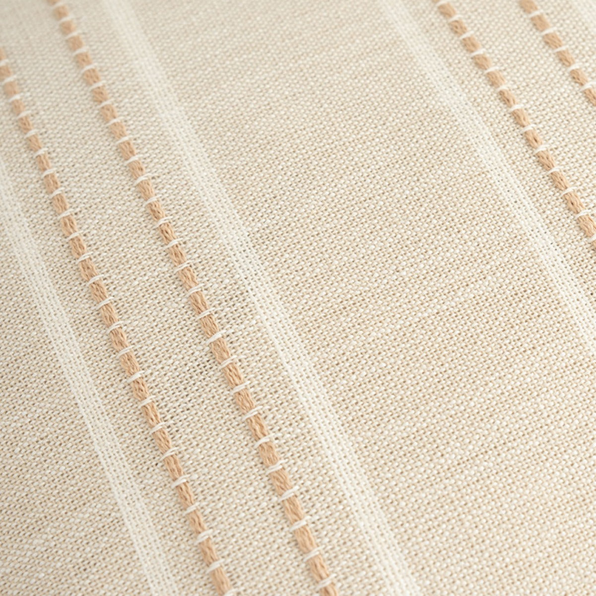 Textured Vertical Striped Pillowcases - Scandinavian Home Decor Accents (Beige Stripes Pair - 45x45cm) 3