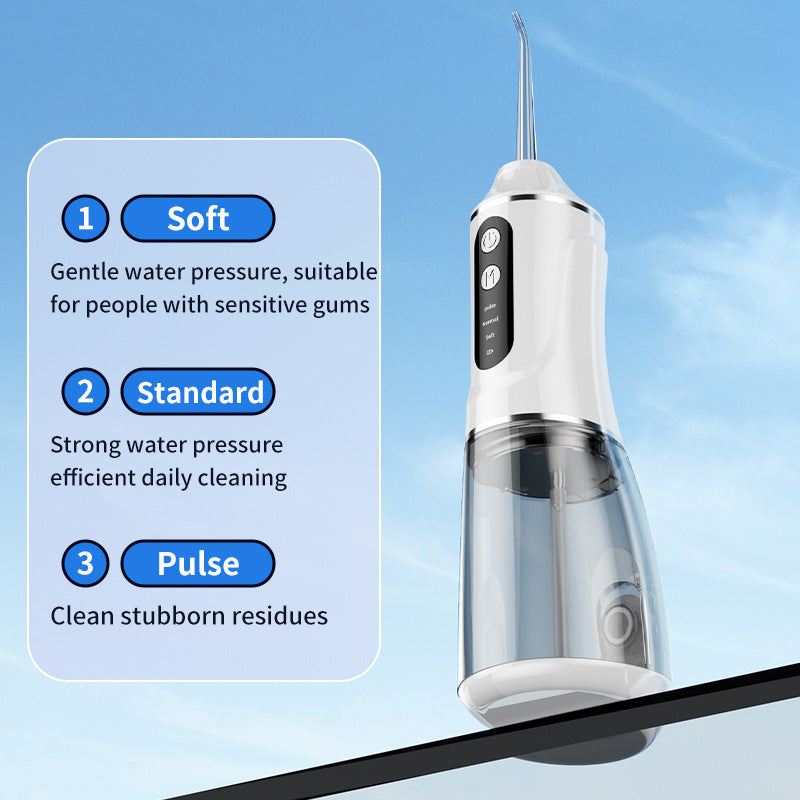 Portable Electric Oral Irrigator with 4 Nozzles 3 Pressure Modes - Black 3