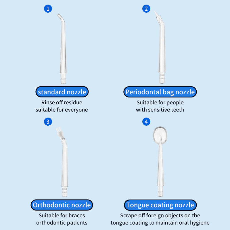Portable Electric Oral Irrigator with 4 Nozzles 3 Pressure Modes - White 4
