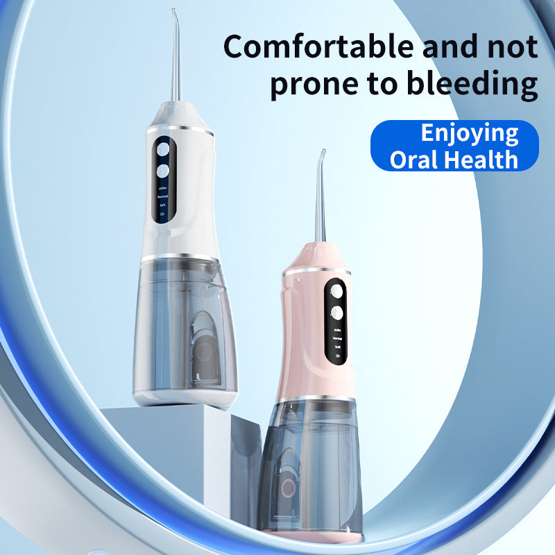 Portable Electric Oral Irrigator with 4 Nozzles 3 Pressure Modes - White 5