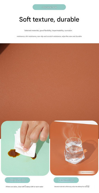 2 PCS Smoky pink/light blue Extra-Large Leather Table Mat for Study & Work - Pad for Students & Office Use (60x30cm) 4