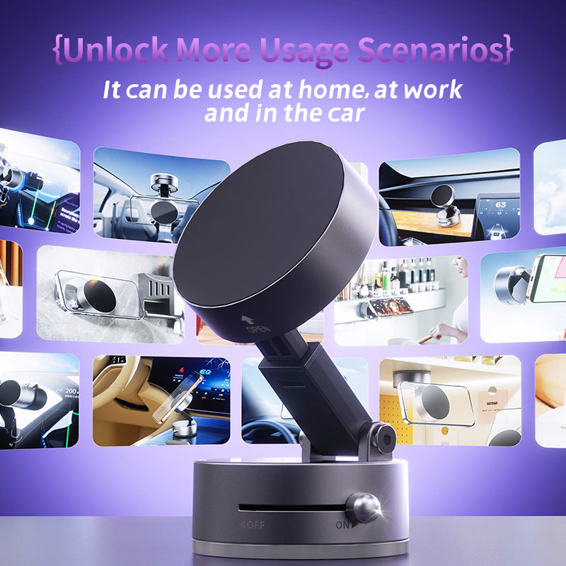 White Foldable Vacuum Suction Phone Stand for Navigation and Calls 5