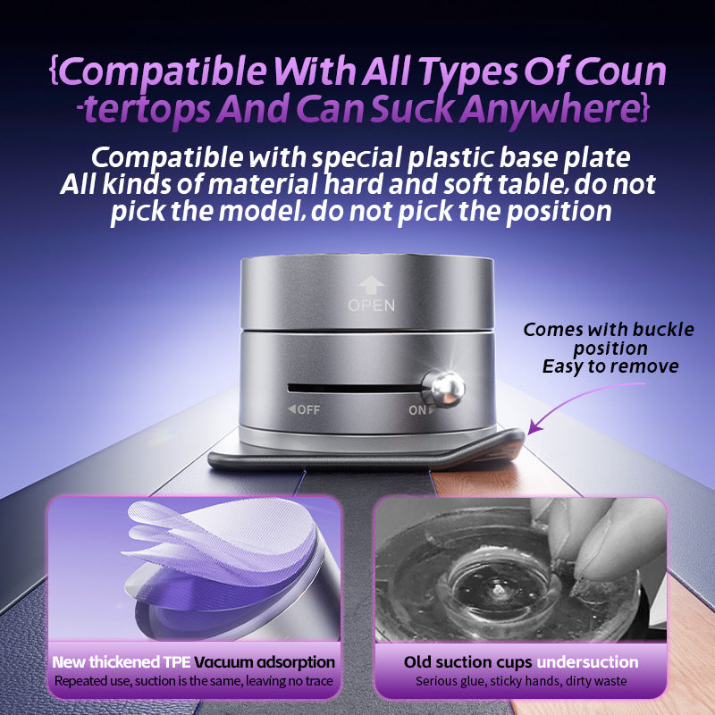 Gray Foldable Vacuum Suction Phone Stand for Navigation and Calls 3