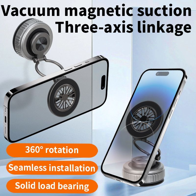 Silver Foldable Vacuum Suction Phone Stand for Navigation and Calls 3