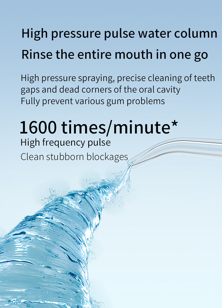 White Portable Ultrasonic Oral Irrigator with 3 Cleaning Modes Smart Teeth Cleaning Machine 6