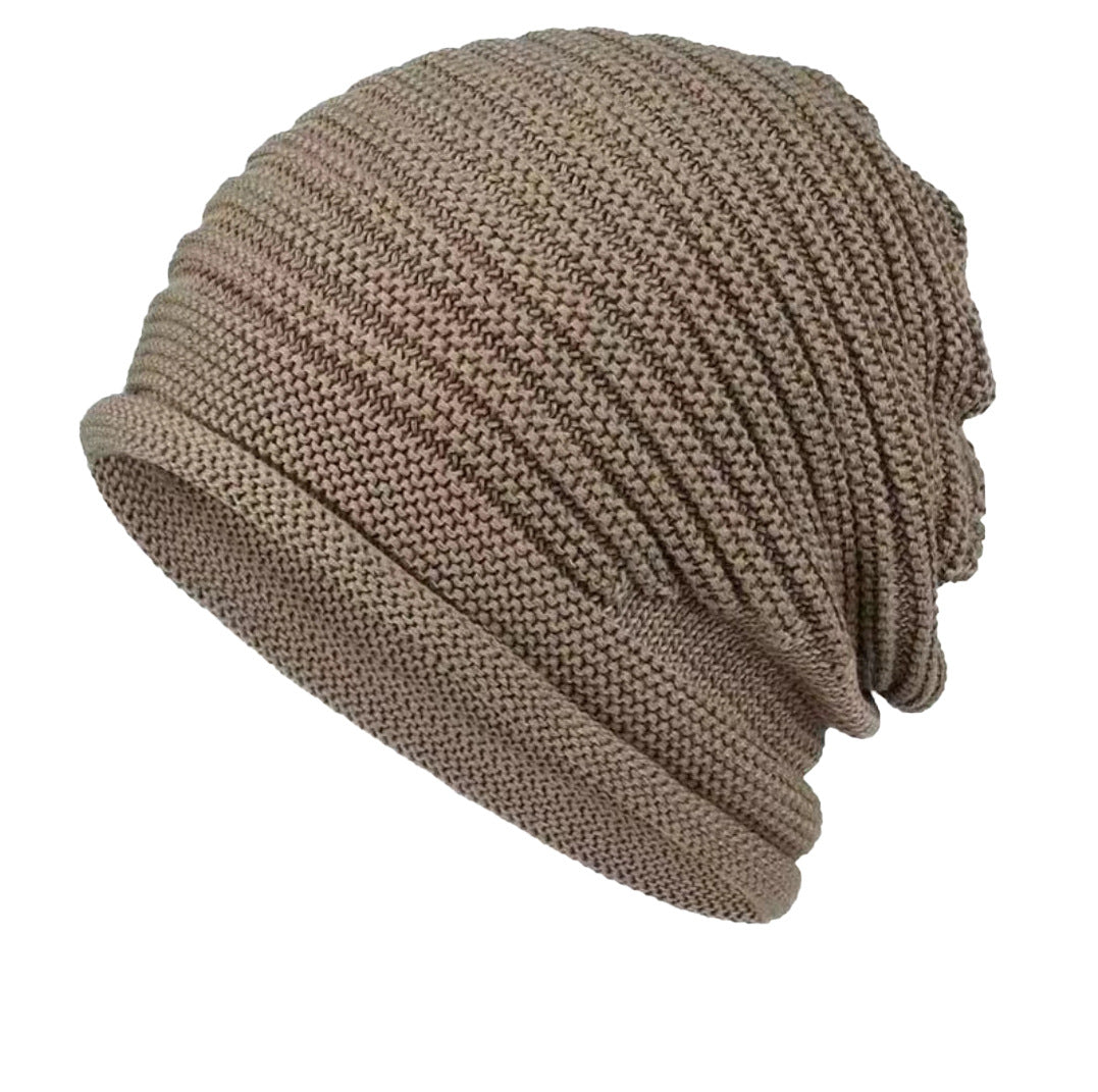 Khaki Warm & Stylish Women's Knitted Beanie Hats (3-Pack) - Perfect for Cold Weather Comfort 3