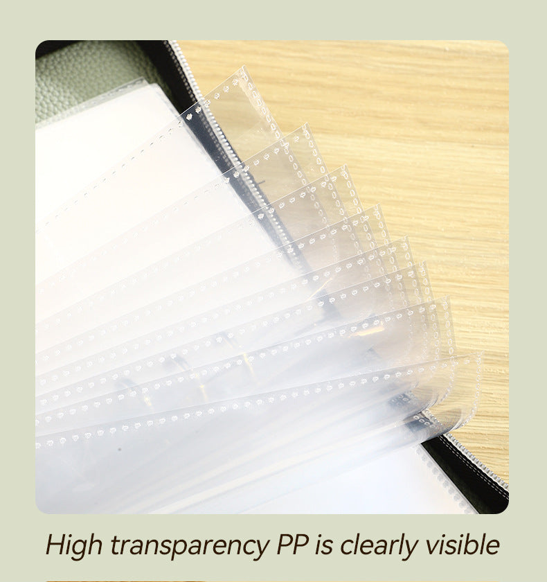 Green PU Leather Zippered Photo Album - Holds 240 3" Prints 5