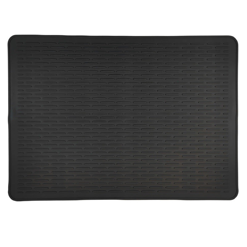 Black Extra Large Silicone Countertop Protector & Dish Drying Mat - Dishwasher Safe (76x53cm)