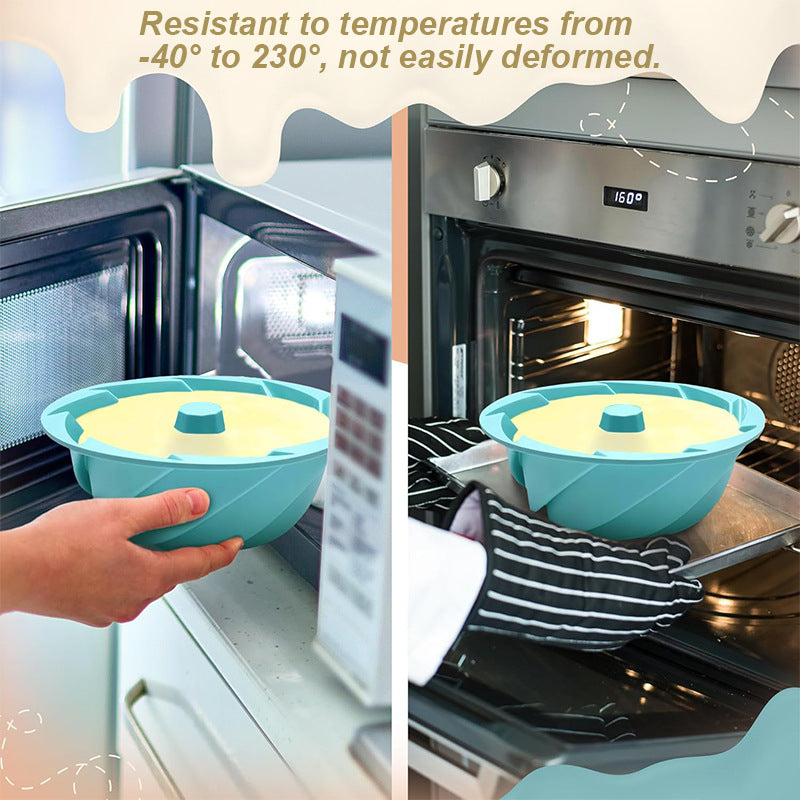 Green Non-Stick Silicone Cyclone Cake Pan Set (10 Molds) - Perfect for Desserts 7