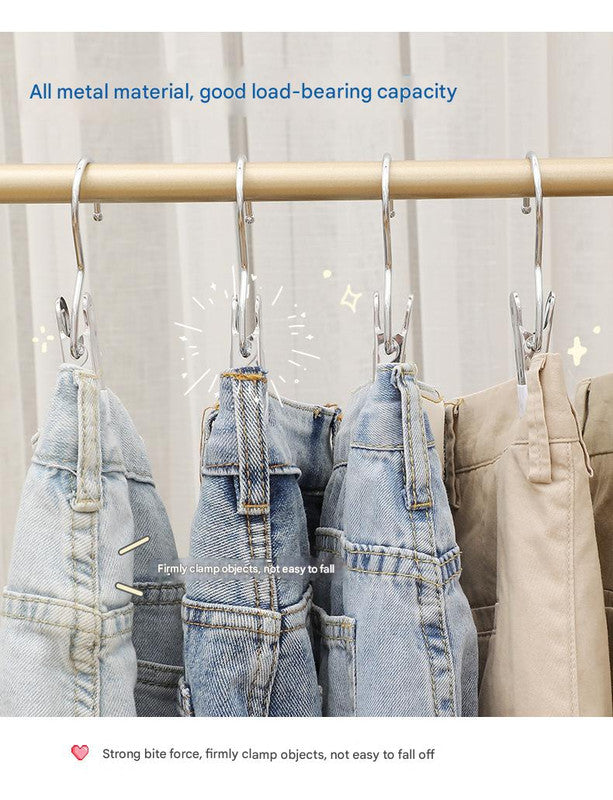 Blue Stainless Steel Hanging Clips (35 PCS) - Strong Grip for Pants, Hats, Socks, Laundry 5