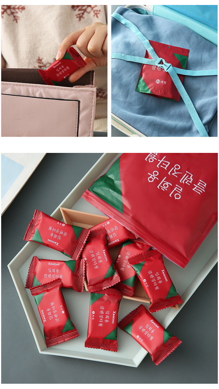 8 Packs (160 Total) Portable Cotton Compressed Towels - Soft, Absorbent Face Cleansing Cloths (Circular compression : 20x22cm) 6