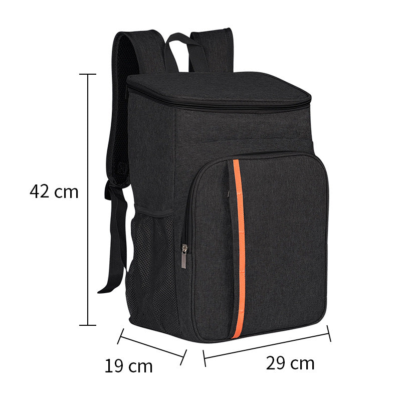 Black Leakproof Insulated Backpack Cooler - Durable Oxford Cloth, for Travel & Picnics