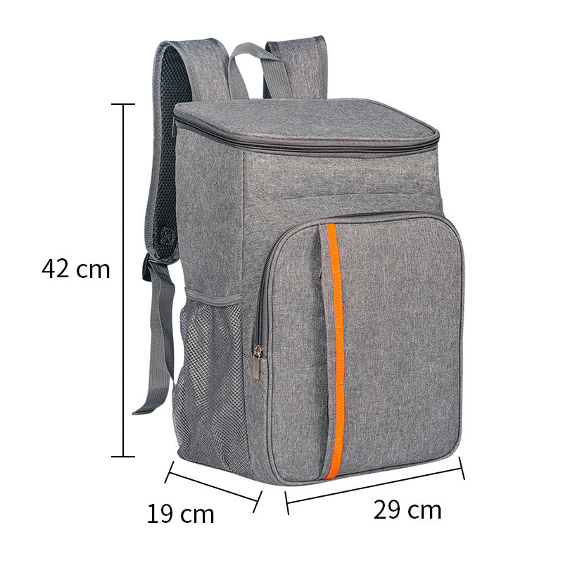Grey Leakproof Insulated Backpack Cooler - Durable Oxford Cloth, for Travel & Picnics