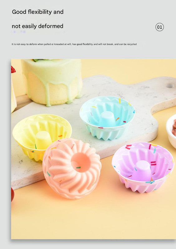 Style 1 Silicone Mini Cake Molds (30 Pack) -  For Cupcakes, Desserts (6.5x6.5x3.2cm) 5