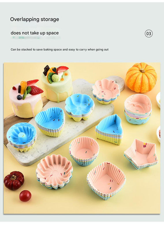 Style 2 Silicone Mini Cake Molds (30 Pack) -  For Cupcakes, Desserts (7.8x7.5x2.8cm) 3