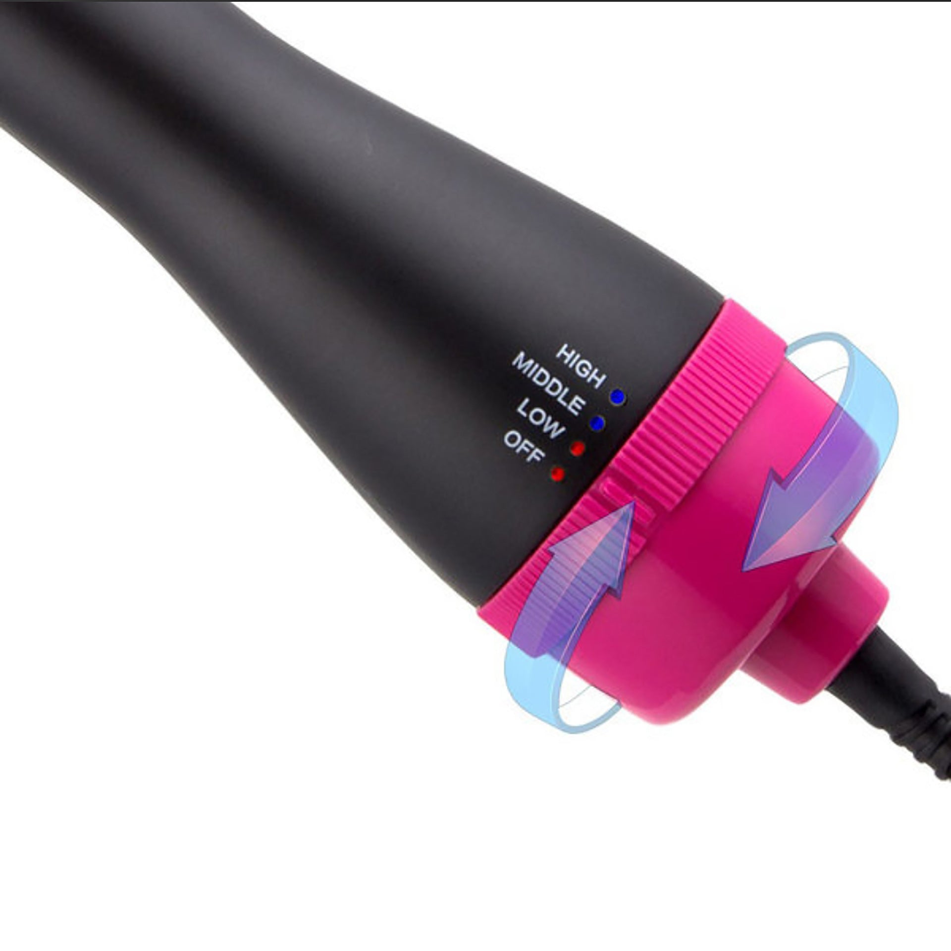 Red 3-in-1 Hot Air Brush Hair Dryer & Styler - Volumizer, Straightener, Curler 6