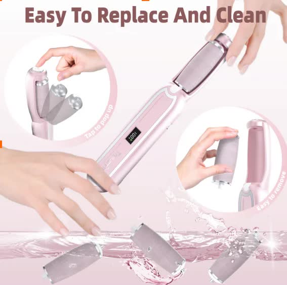 Gray purple Rechargeable Electric Callus Remover - 3 Speeds, LCD, for Smooth Feet 3