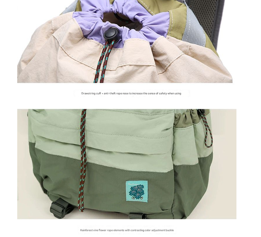 Green Stylish Lightweight Drawstring Backpack for Women Men Hiking Travel 3