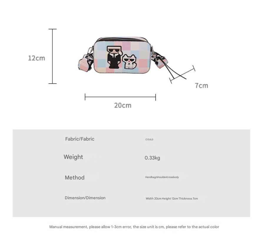 Beige Unique Doodle Print PU Leather Bag - Lightweight Crossbody with Character 3