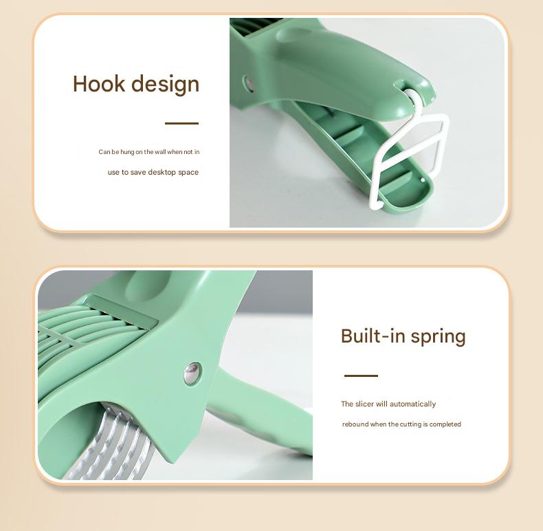 2 pcs Green 5-Blade Fruit & Vegetable Slicer for Crinkle Cuts - Kitchen Gadget 4